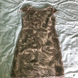 Adrianna Papell Sequin Cap Sleeve Cocktail Dress